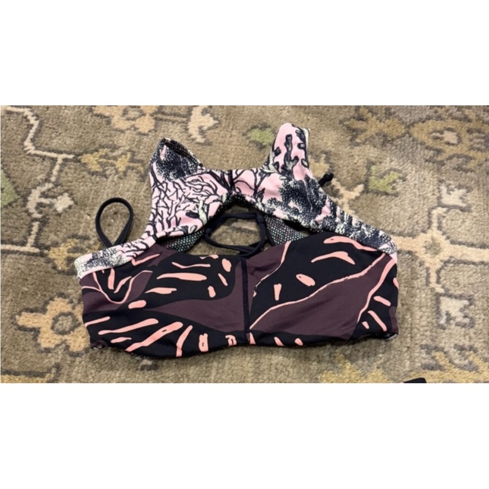 Maaji Pink and Black Bikini Top